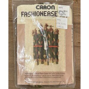 New Vintage 1981 Caron Light Switch Plate Cover Needlepoint Kit Asparagus